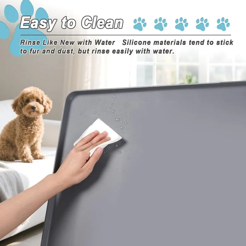 Dog Potty Pad Holder with Raised Edges and Leak-Proof Design - No-Spill Training Pads for Puppies to Safely Protect Floors
