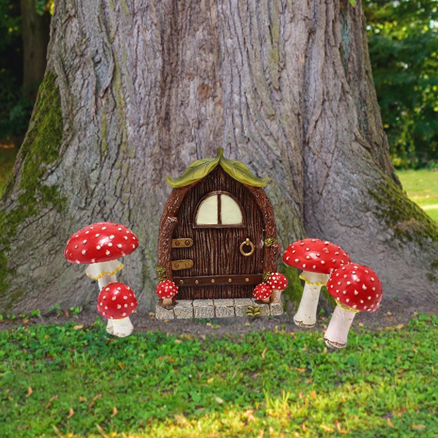 Shunmaii Fairy Garden Door Window Statue Resin Elf