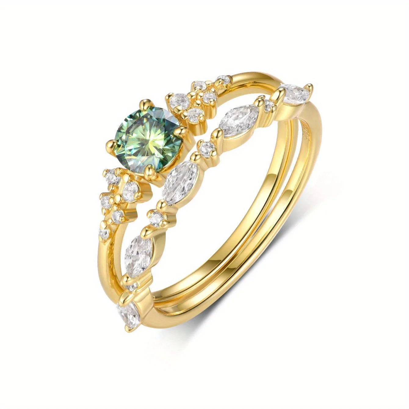 S925 Silver Moissanite Ring Set For Women Bridal Jewelry