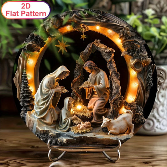 Jesus Nativity Wall Hanging 2D Acrylic Boho Religious Decor