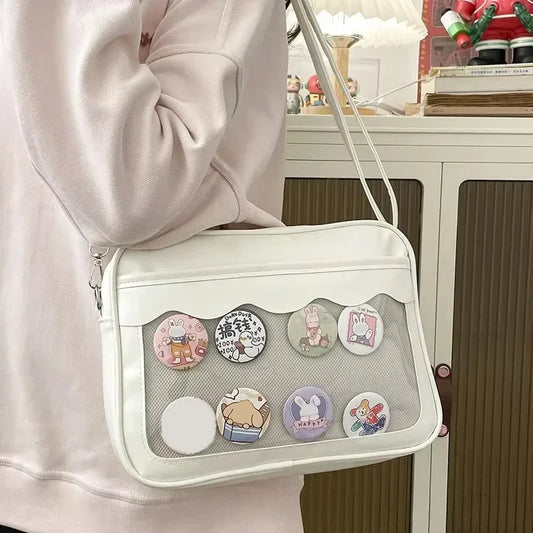 Harajuku Ita Bag For Women Japanese PU Transparent Pocket Crossbody
