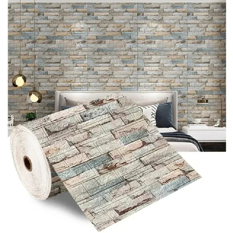 3D Self Adhesive Brick Wall Stickers Waterproof Decor Living Room