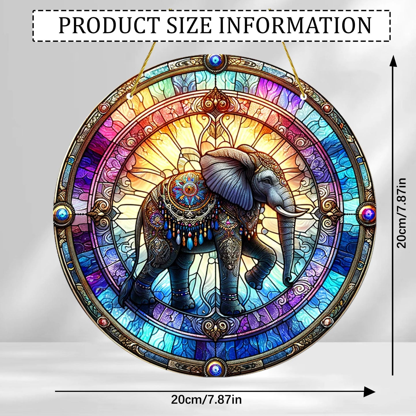 Elephant Suncatcher 2D Acrylic Window Hanging for Home Decor