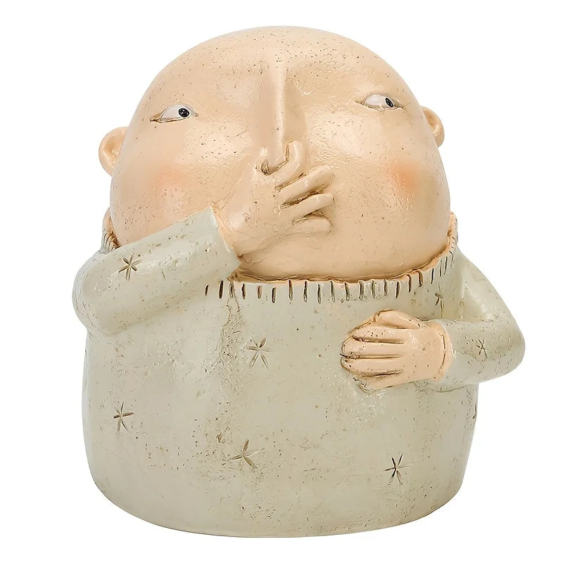 Holding Nose Sculpture Figurine Resin Kitschy Bathroom Decor