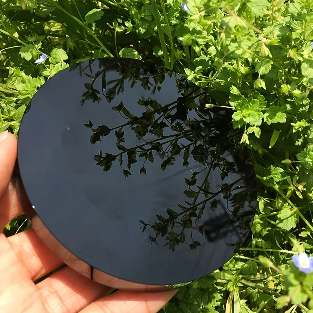 CrystalHola Obsidian Mirror Natural Crystal Stones Handmade Decor