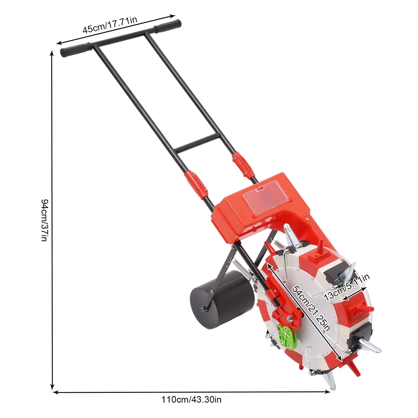 6 Nozzles Manual Seeder, Garden Hand-Push Seeding Machine, Roller Planter Seeding Seeder for Peanut Corn Cotton Soybean