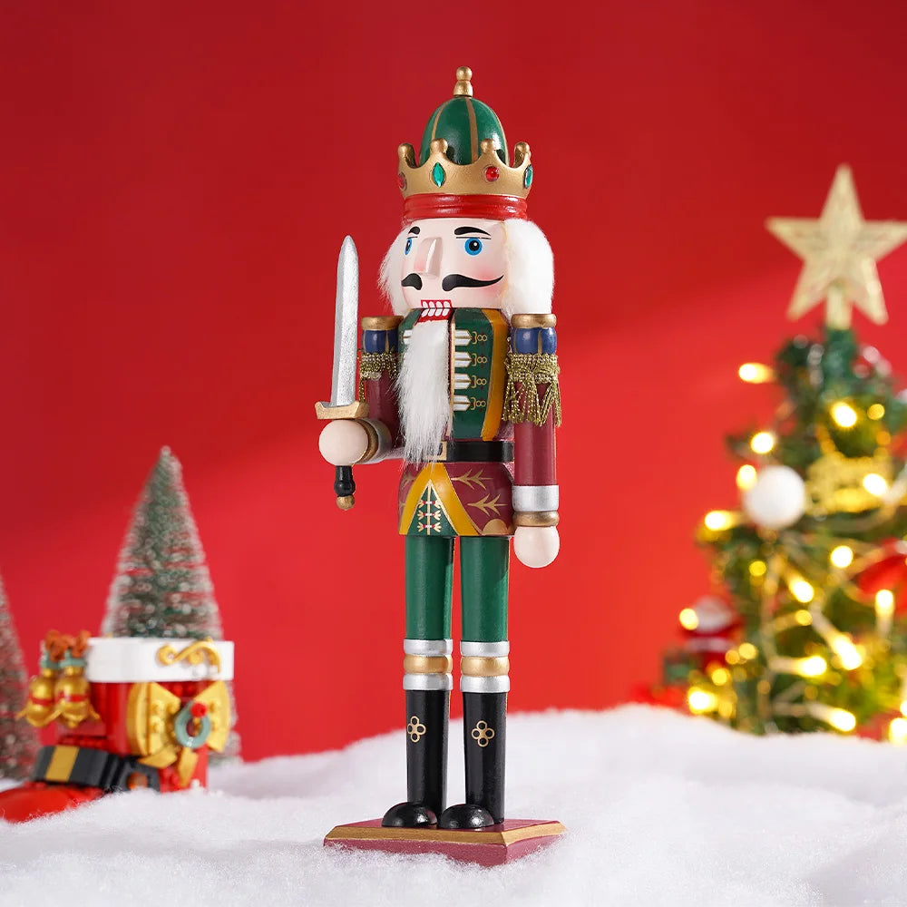 Wooden Nutcracker Soldier Puppet Handicraft Statue Christmas Decor
