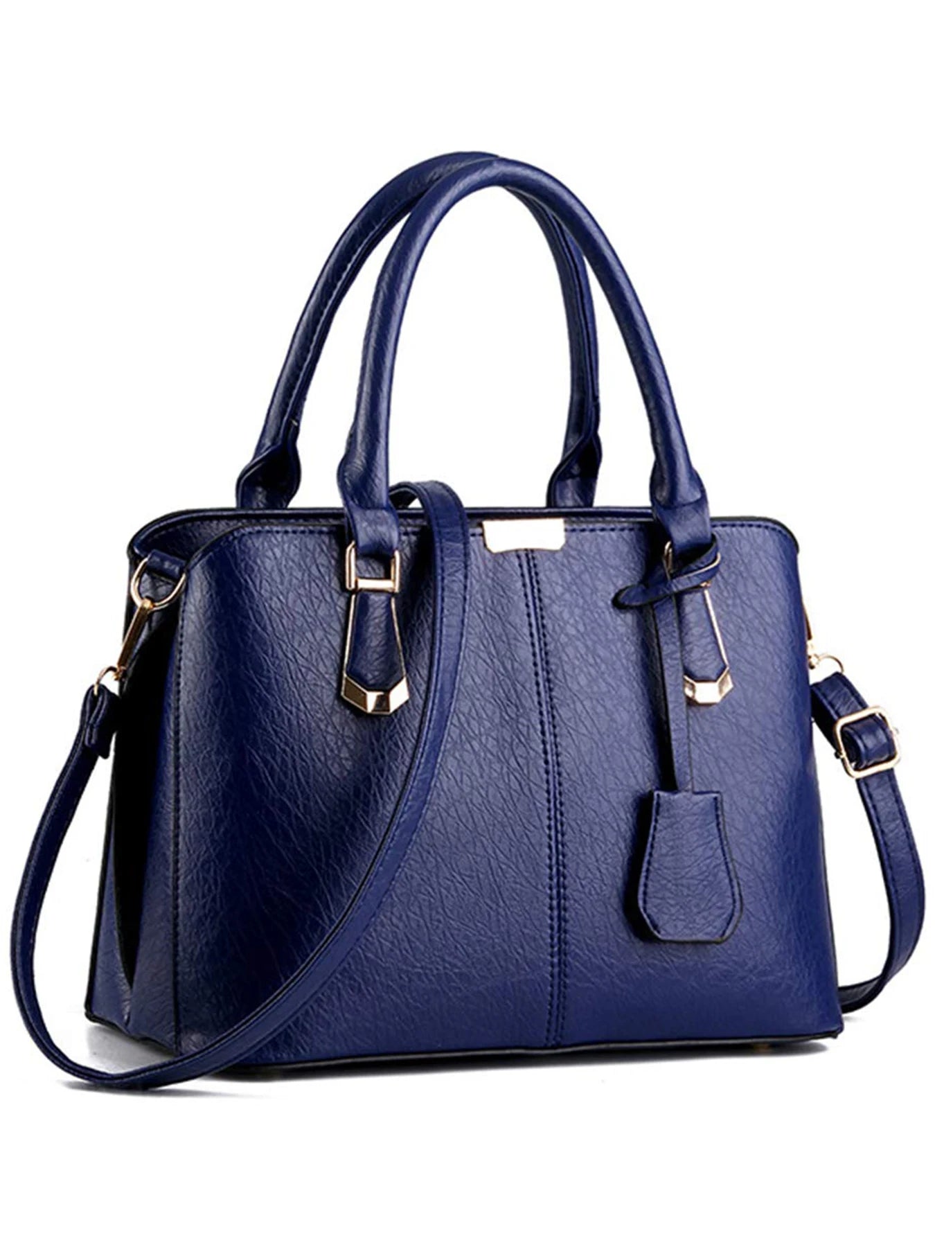 Women PU Leather Handbag Satchel Tote With Adjustable Handle