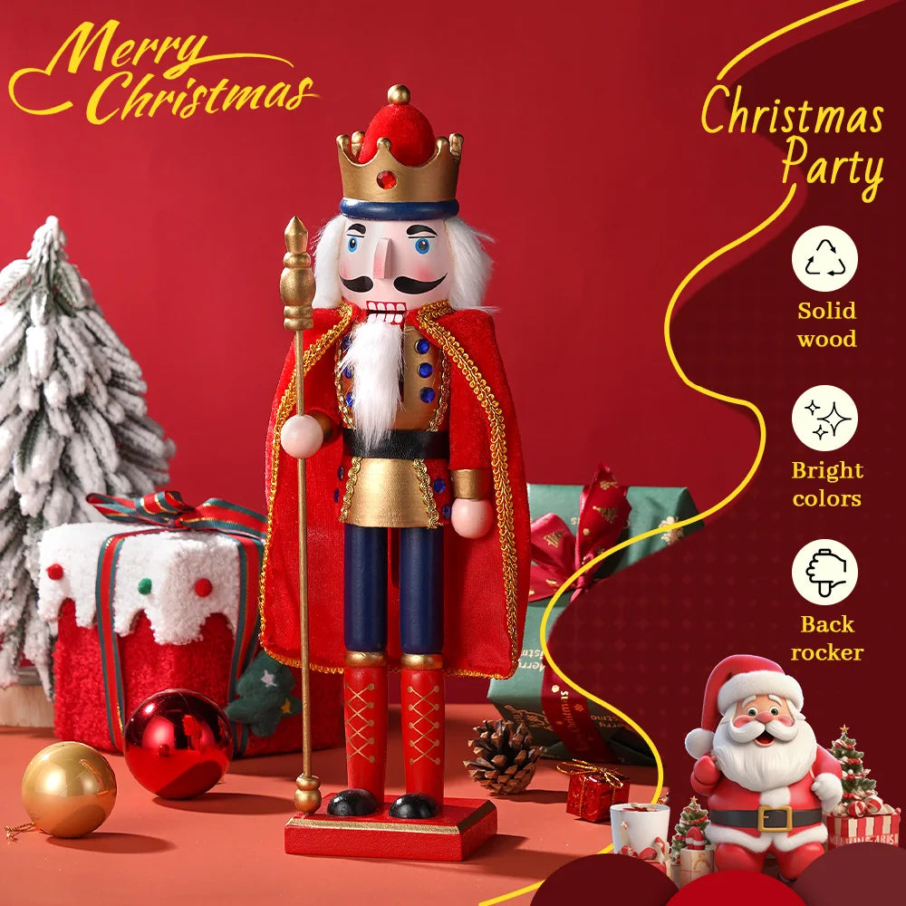 Majestic Nutcracker King Soldier Wood Ornament for Christmas Decor