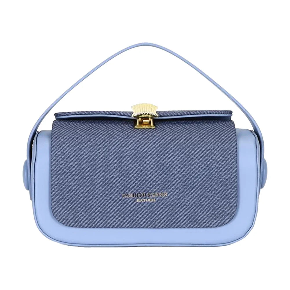 Women Trendy Square PU Leather Shoulder Bag With Detachable Strap