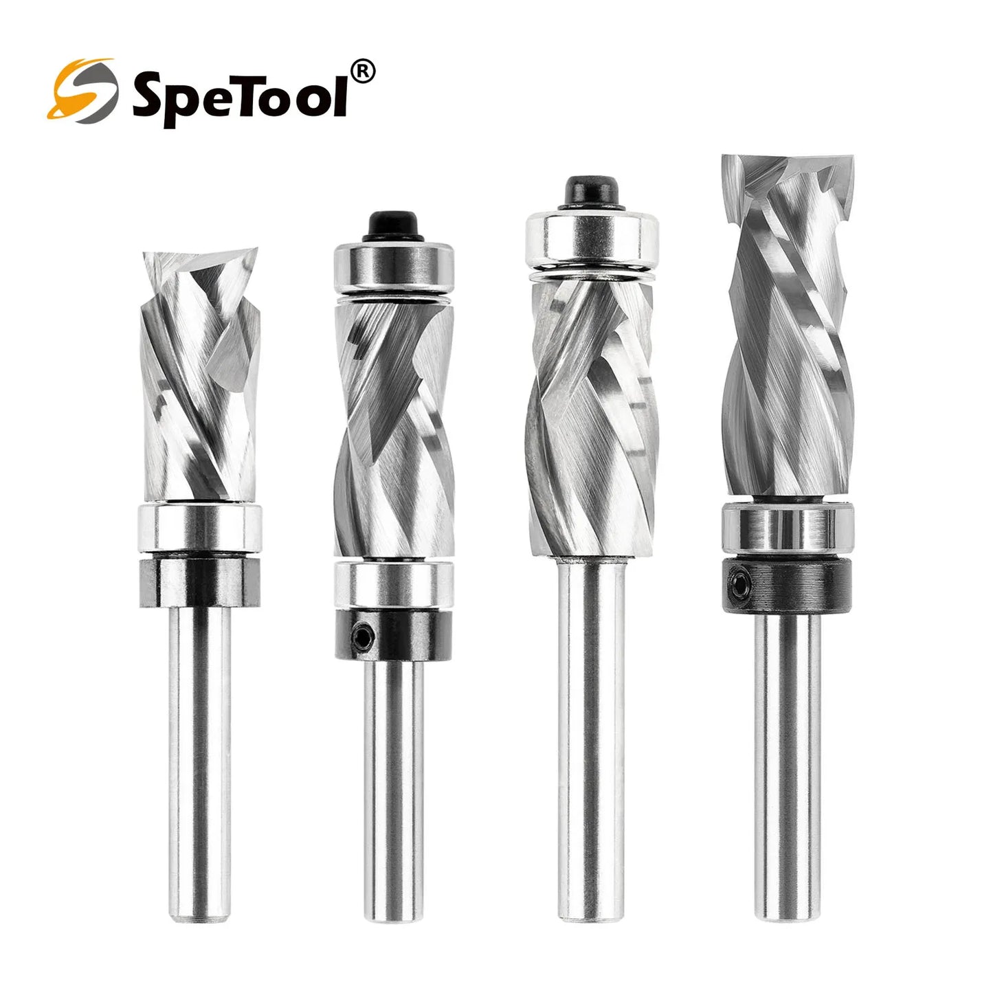 SpeTool Bearing Compression Spiral Flush Trim Router Bit