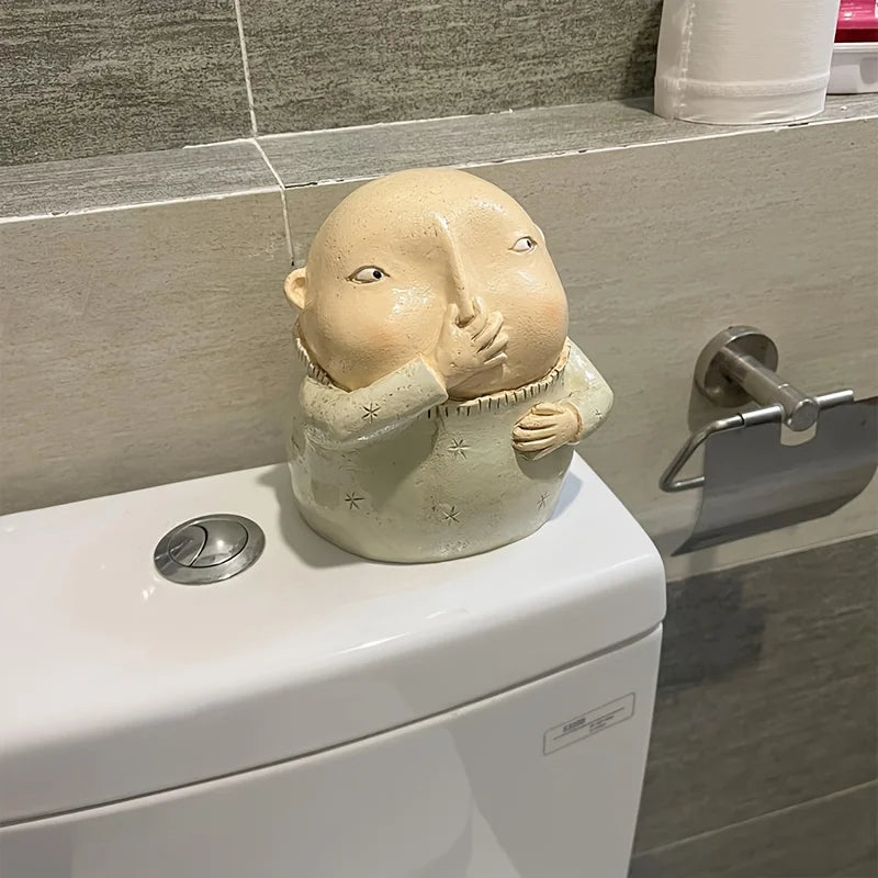 Holding Nose Sculpture Figurine Resin Kitschy Bathroom Decor
