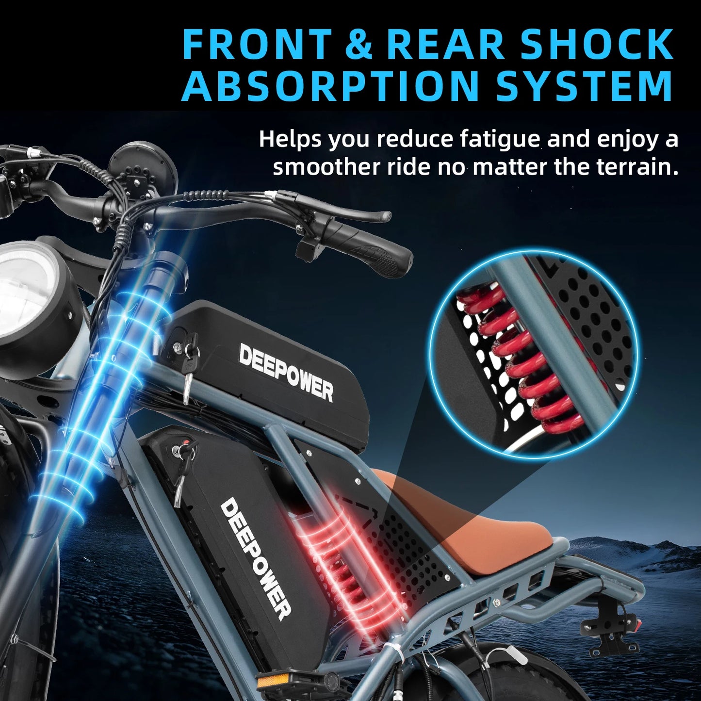 DEEPOWER S7 Electric Mountain Bike 1500W 48V Battery