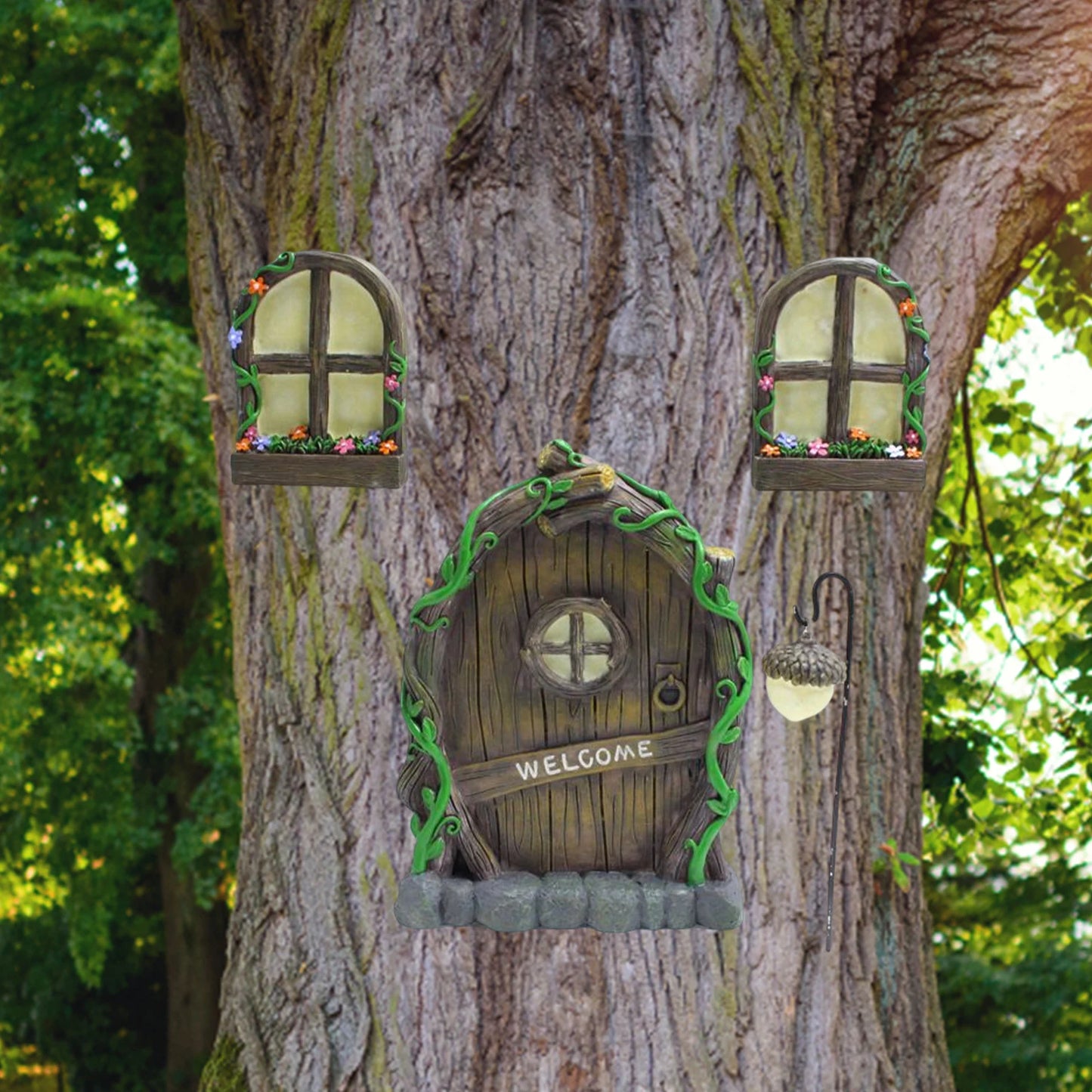 Shunmaii Fairy Garden Door Window Statue Resin Elf