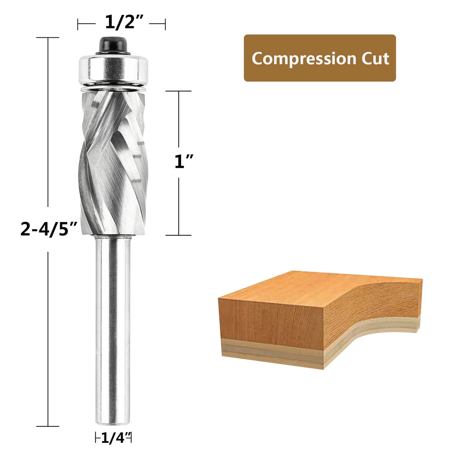 SpeTool Bearing Compression Spiral Flush Trim Router Bit