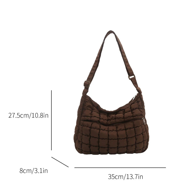 Quilted Puffer Shoulder Bag For Women Tote Crossbody