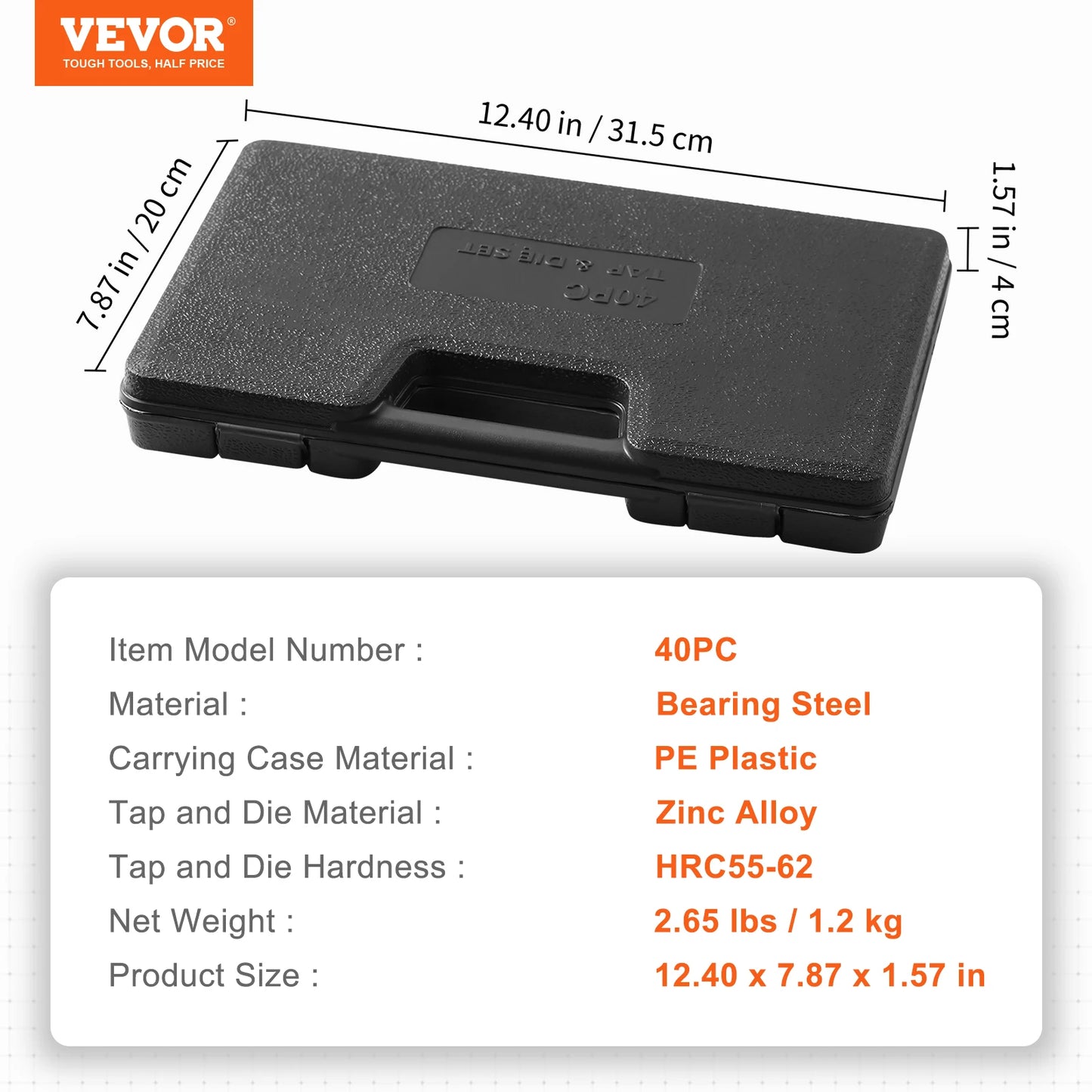 SucceBuy Tap and Die Set Metalworking Tools for Threading