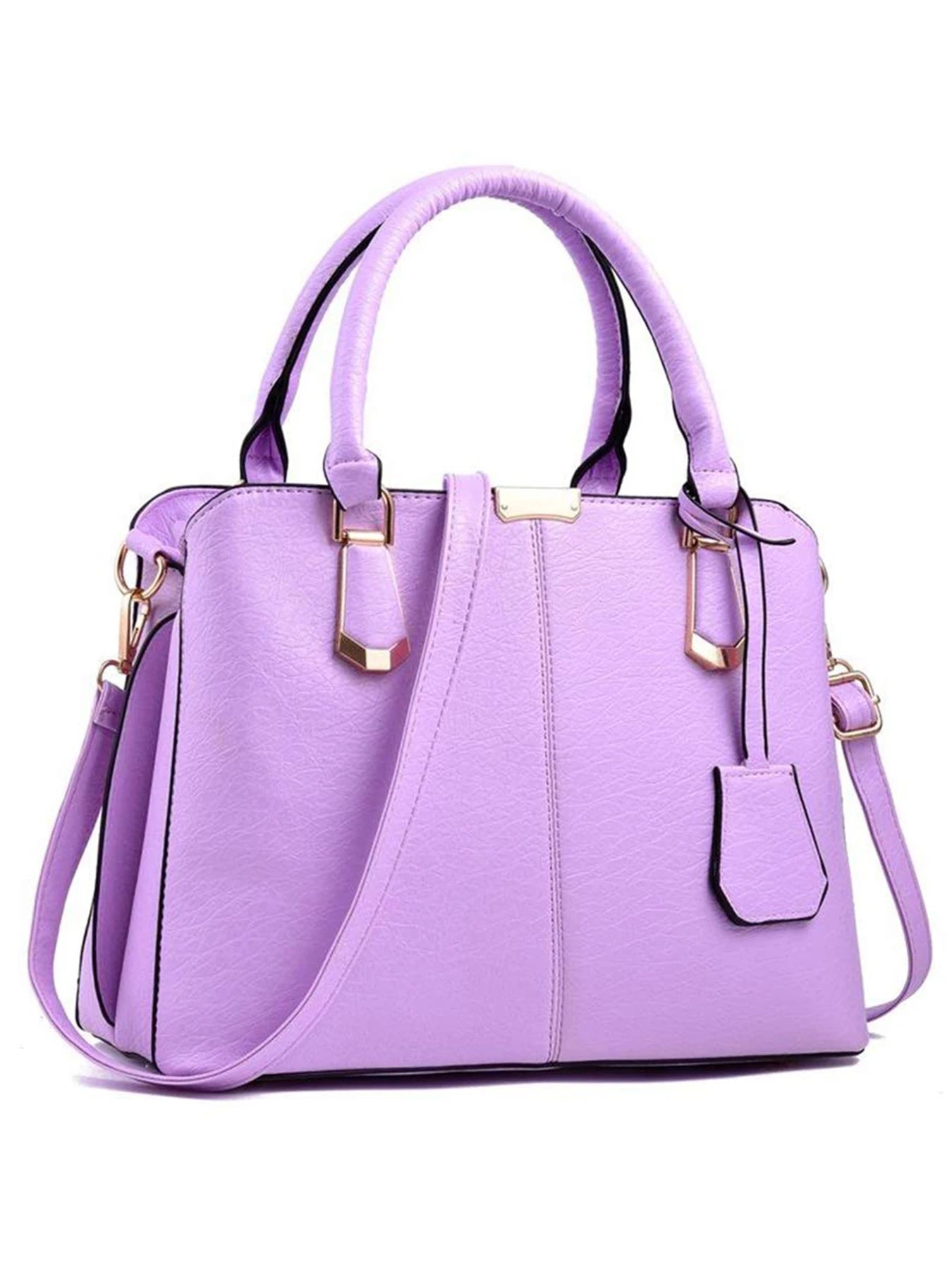 Women PU Leather Handbag Satchel Tote With Adjustable Handle