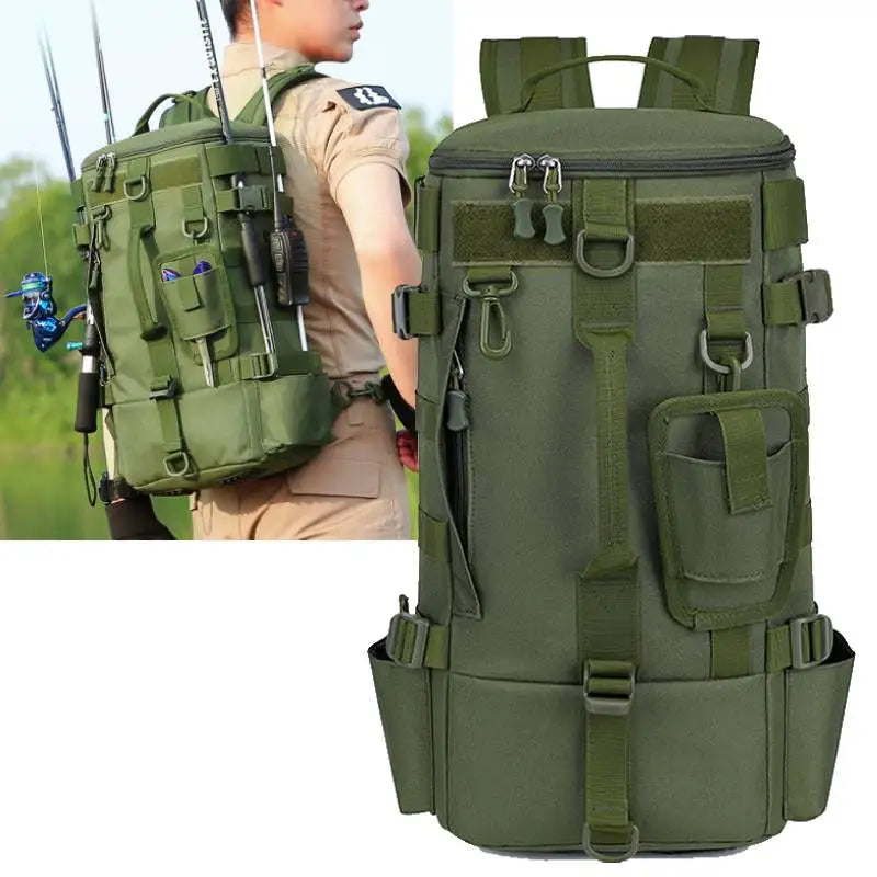 Scione Tactical Fishing Backpack With Rod Holders