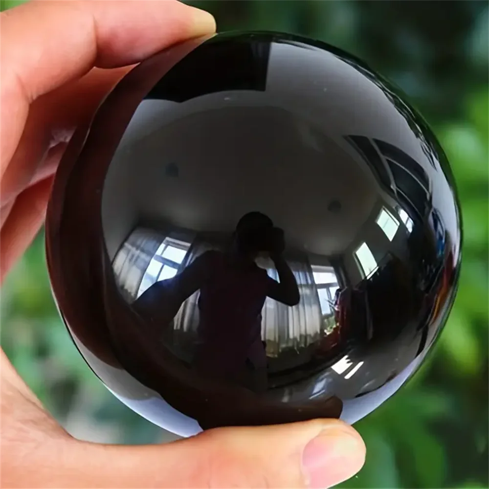 CrystalHola Natural Obsidian Spherical Crystal Ball For Meditation