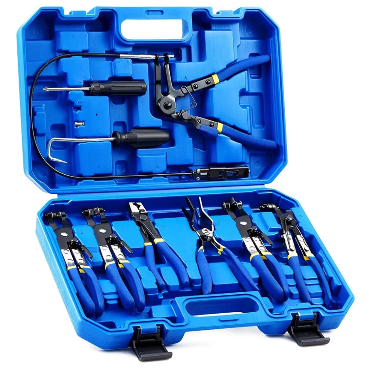 NONEDIY 9-Piece Hose Clamp Set With Spring Pliers For Auto Repair Storage Box