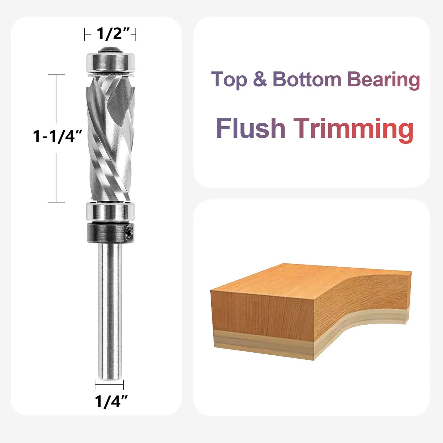 SpeTool Bearing Compression Spiral Flush Trim Router Bit