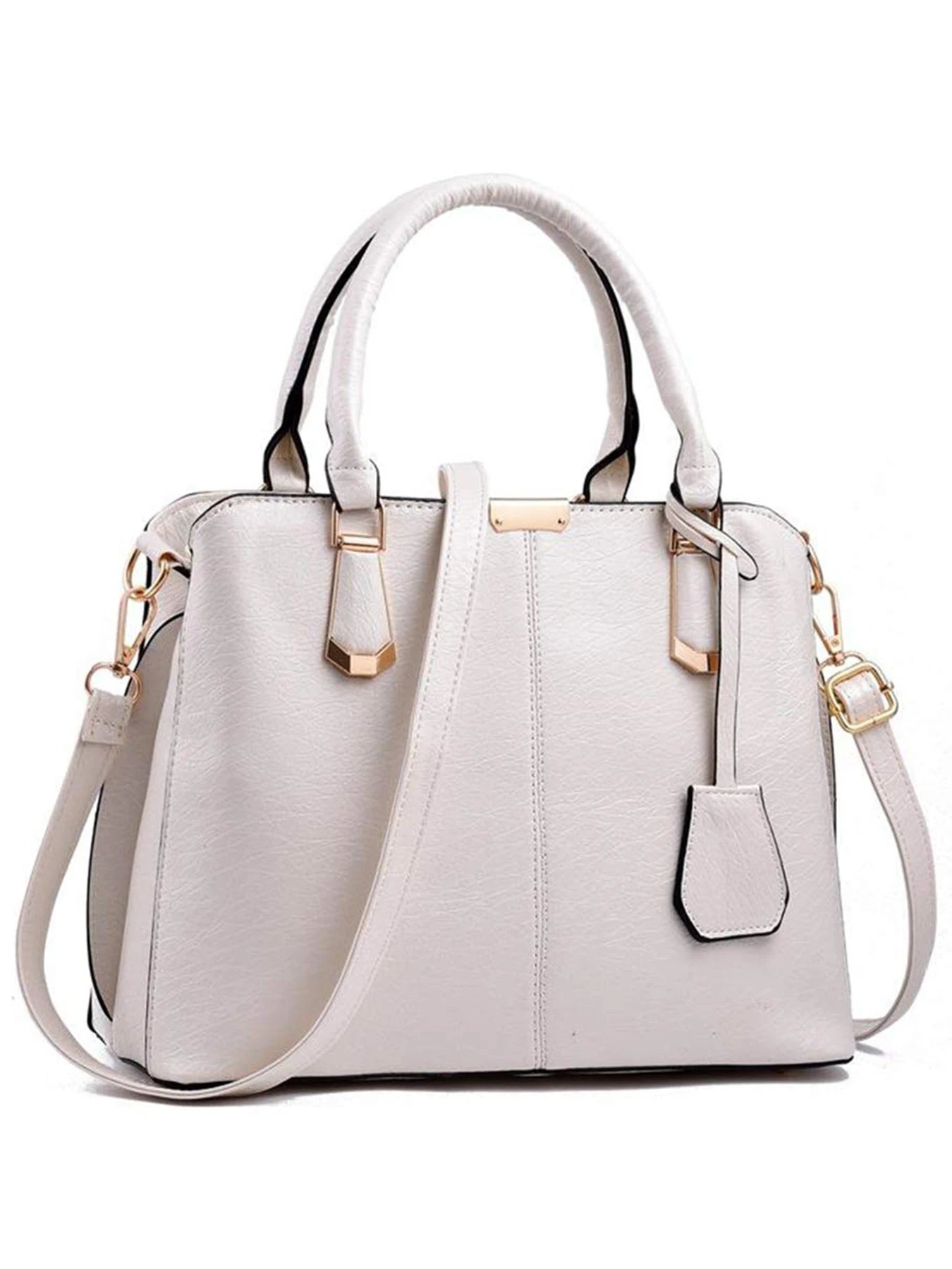 Women PU Leather Handbag Satchel Tote With Adjustable Handle