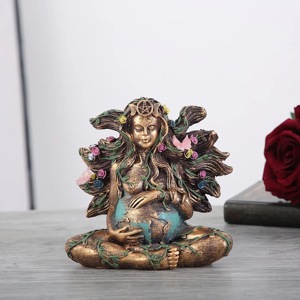 Gaia Earth Mother Butterfly Statue Resin For Home Decor