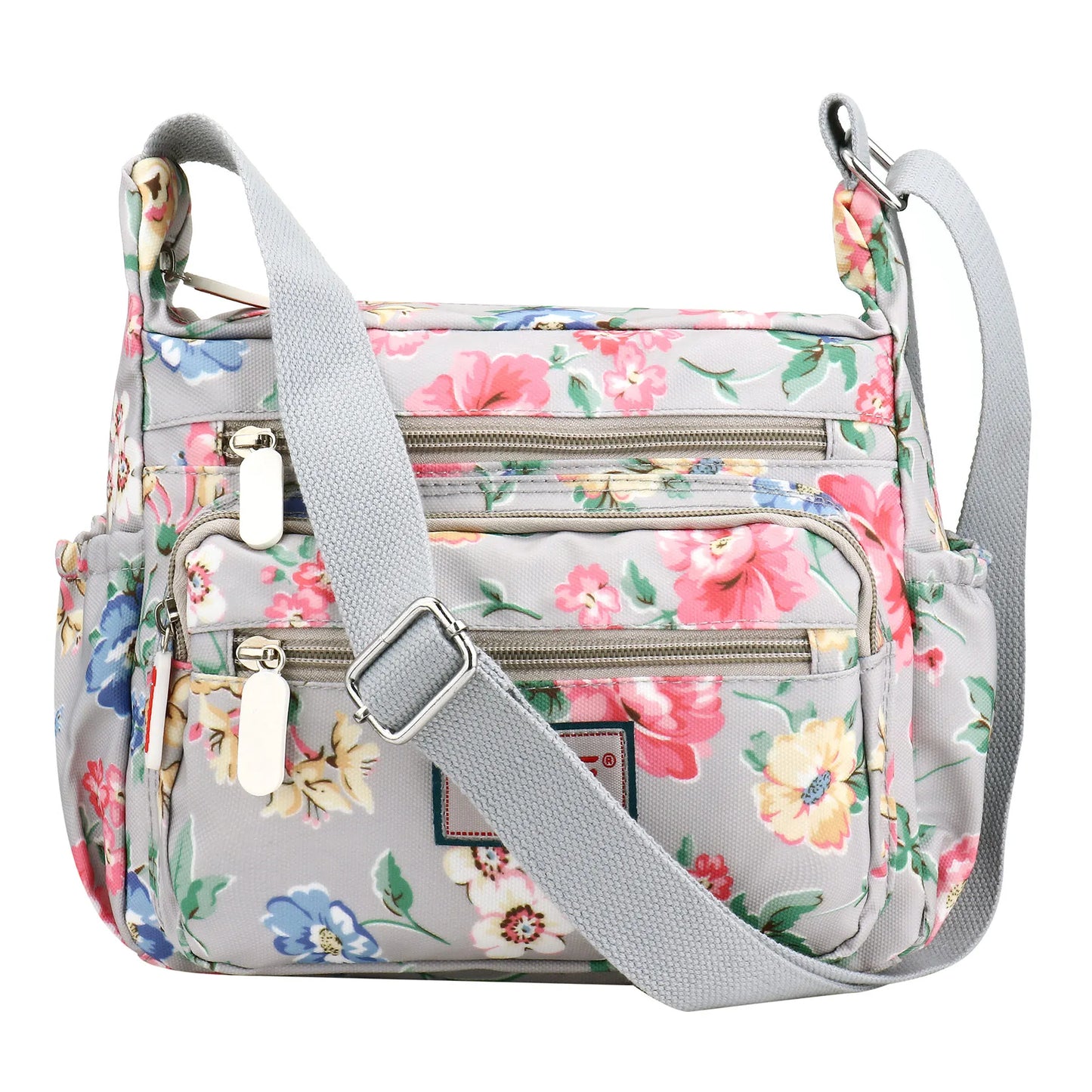 Multi Pocket Crossbody Bag For Women Waterproof Floral Pattern