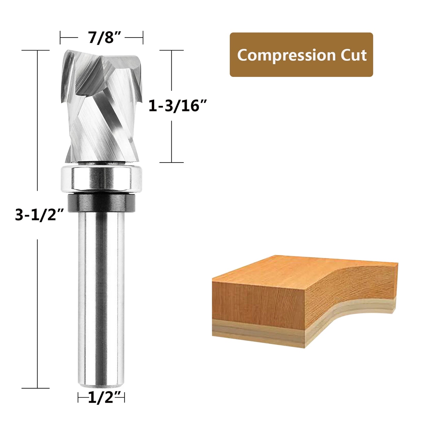 SpeTool Bearing Compression Spiral Flush Trim Router Bit