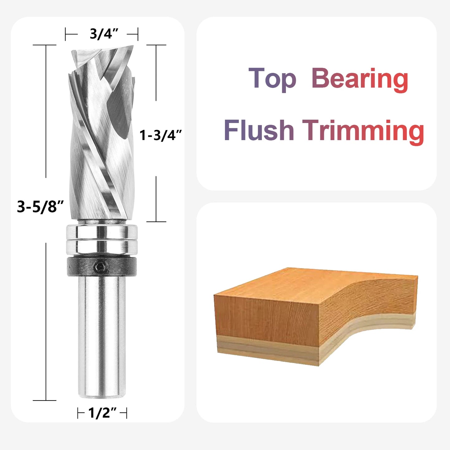 SpeTool Bearing Compression Spiral Flush Trim Router Bit
