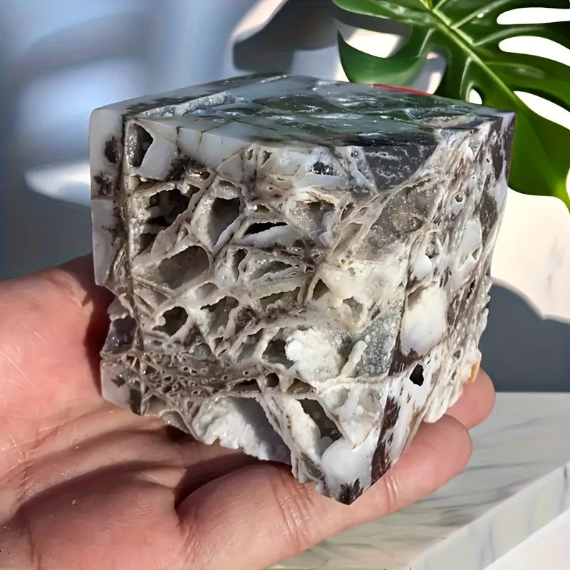 CrystalHola Natural Crystal Sphalerite Cube Druzy Quartz Home Decor
