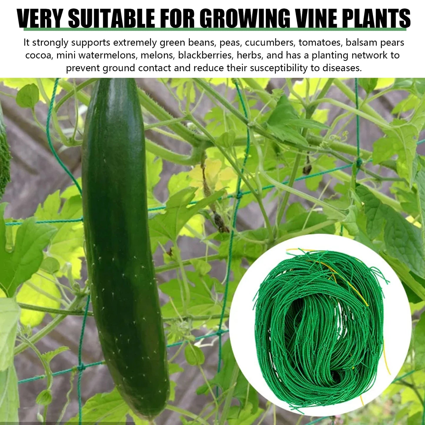 Garden Plants Trellis Netting Fine Mesh All-Weather Trellis Netting Mesh for Vegetable Plants Fruits Flowers Crops MIAO-US