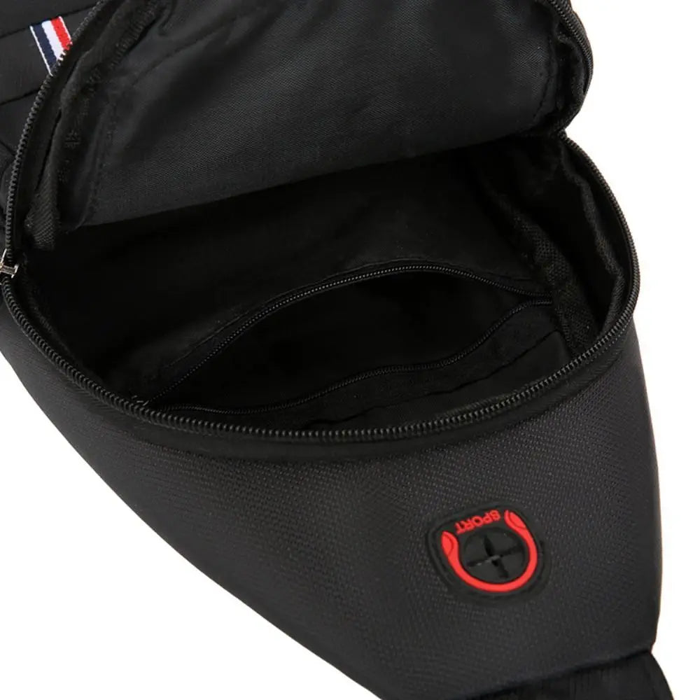 NONECN Men Messenger Bag Oxford Cloth Crossbody USB Charge Zipper