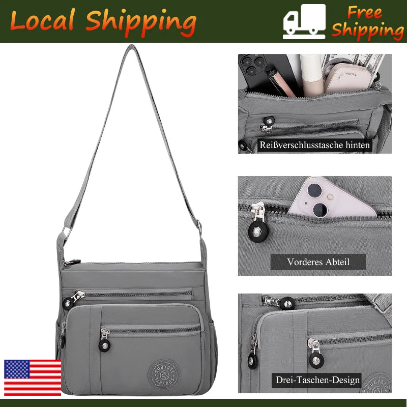 Nylon Waterproof Women's Crossbody Messenger Bag