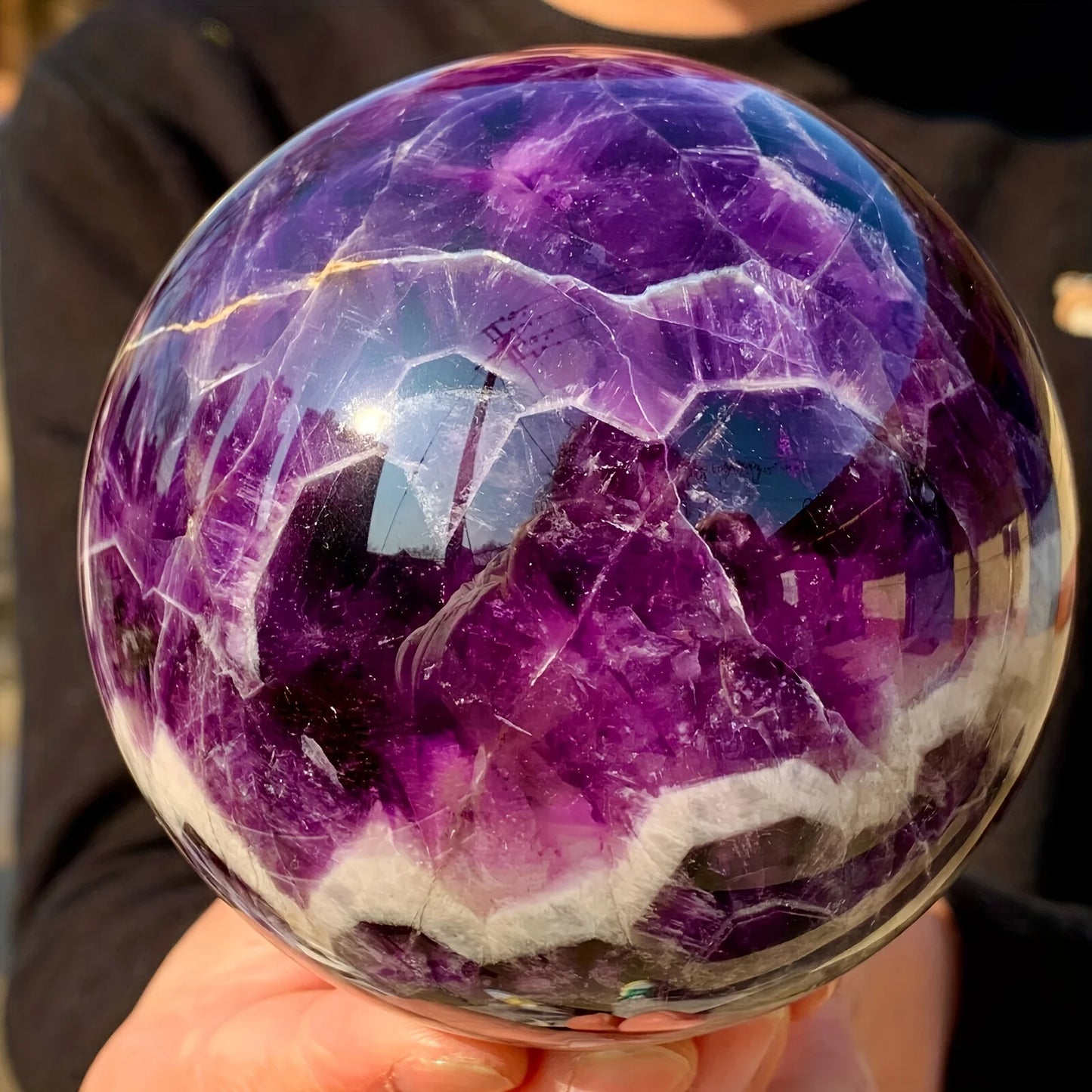 Mystic Amethyst Sphere Decorative Stone Globe For Home Decor