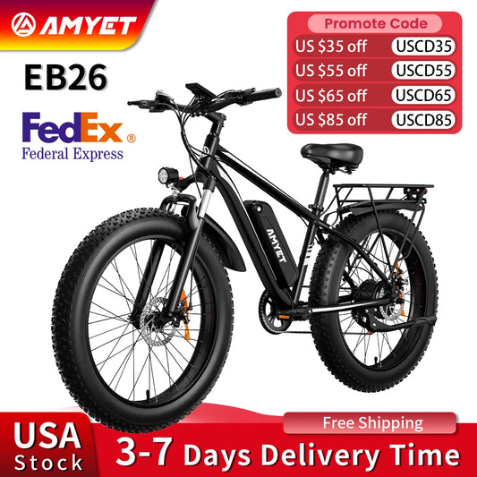 AMYET EB26 Electric Bike 1500W 48V 15Ah Fat Tire
