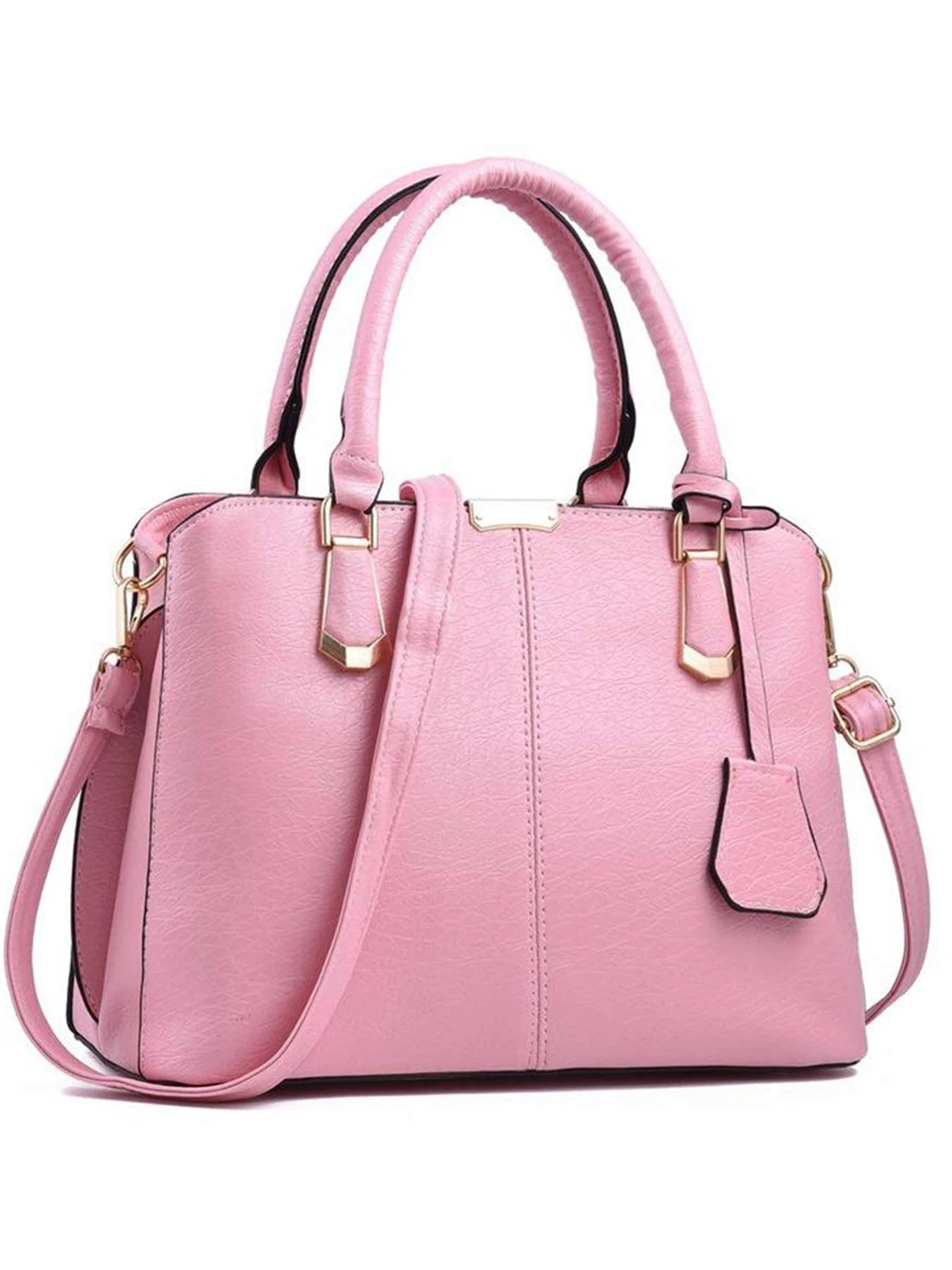 Women PU Leather Handbag Satchel Tote With Adjustable Handle