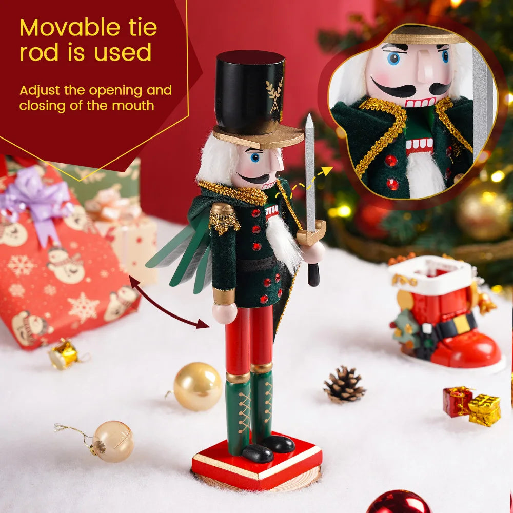 Majestic Nutcracker King Soldier Wood Ornament for Christmas Decor