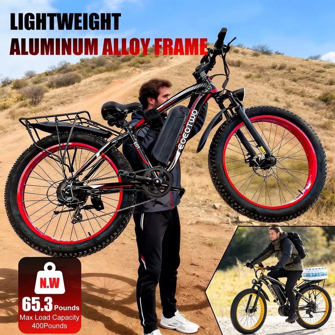 EOEOTWO E01 Electric Bike Fat Tire 1500W Peak Motor