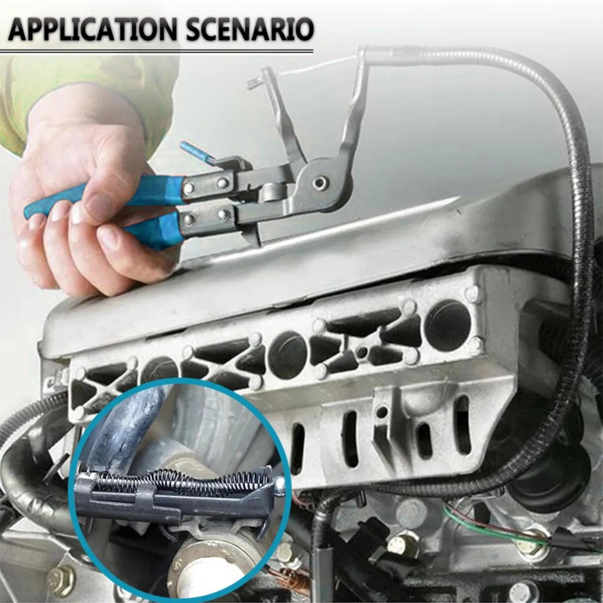 NONEDIY 9-Piece Hose Clamp Set With Spring Pliers For Auto Repair Storage Box