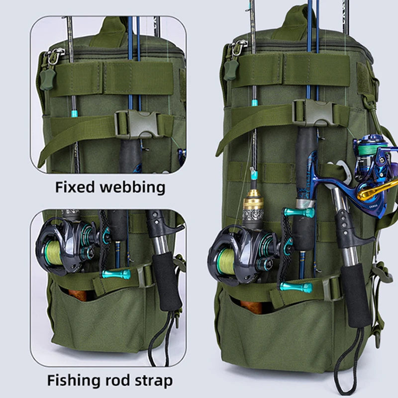scione Tactical Fishing Backpack with Rod Holders and Gear Storage