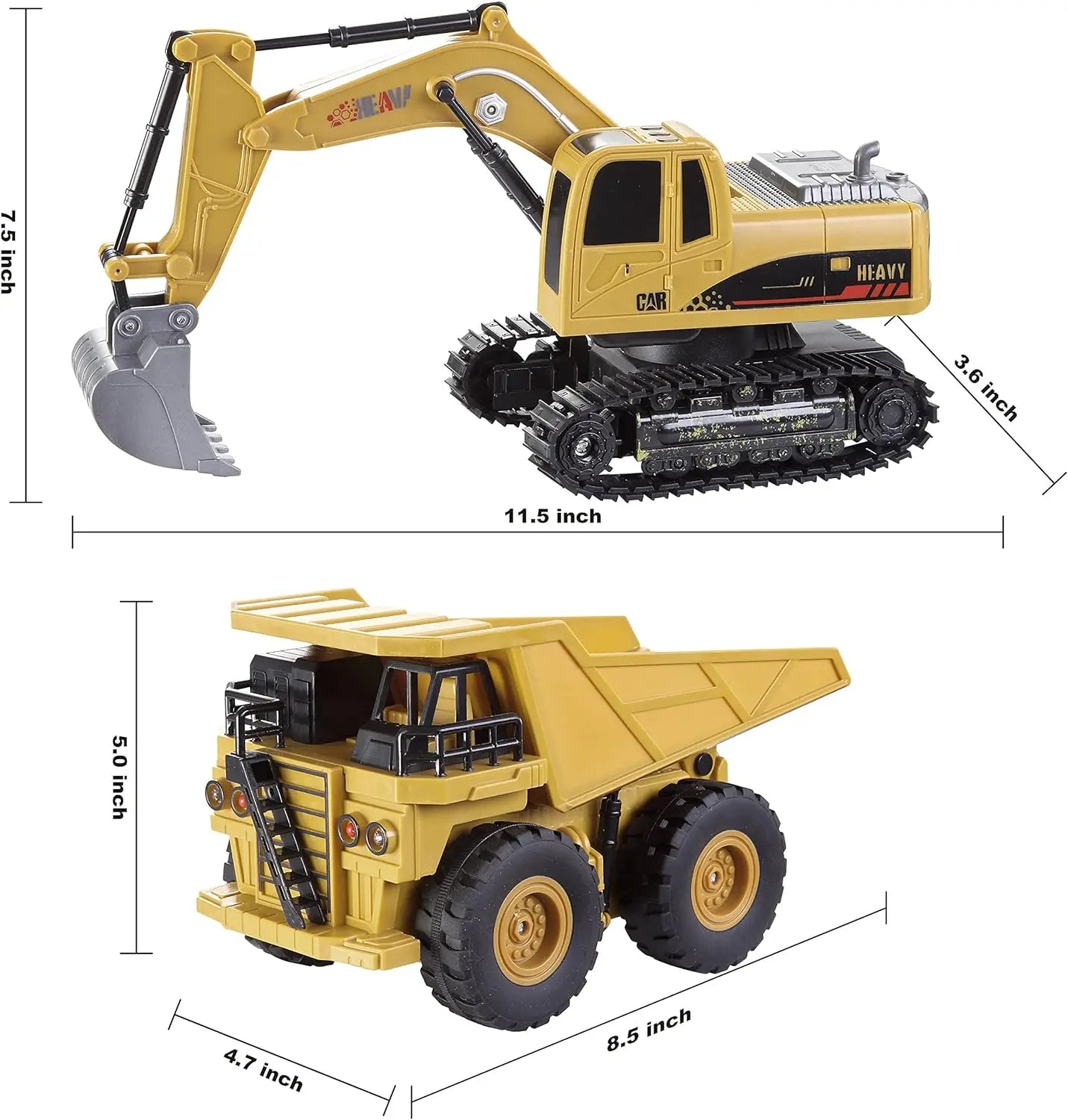 Joyfy Remote Control Construction Vehicle Set Friction Powered Excavator Truck