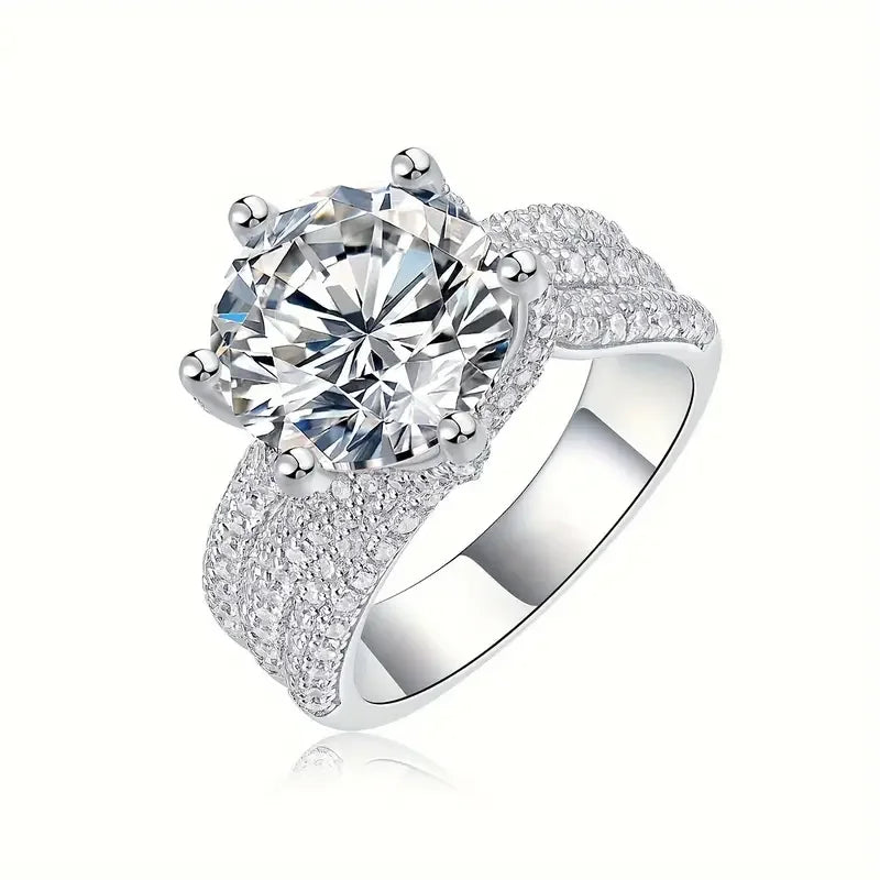 Moissanite S925 Ring 18K Gold Plated Jewelry For Women