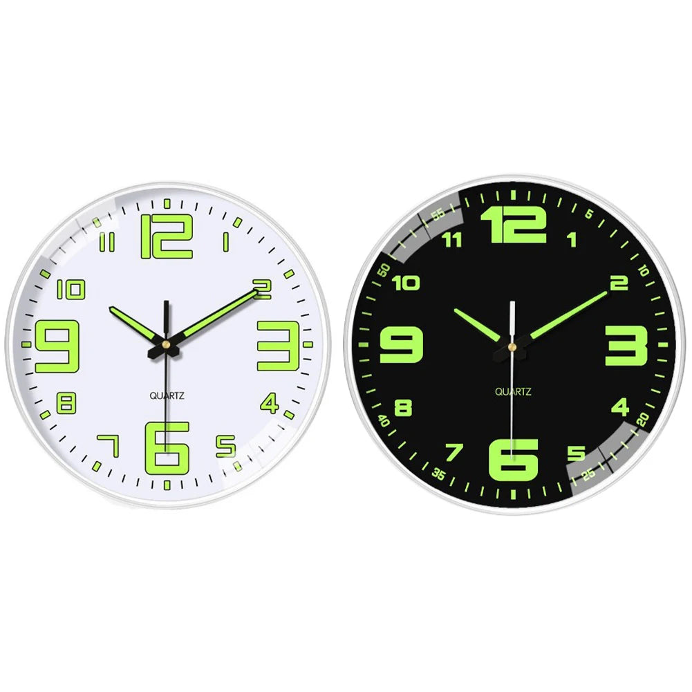 Night Light Wall Clock Glow in the Dark Battery Operated