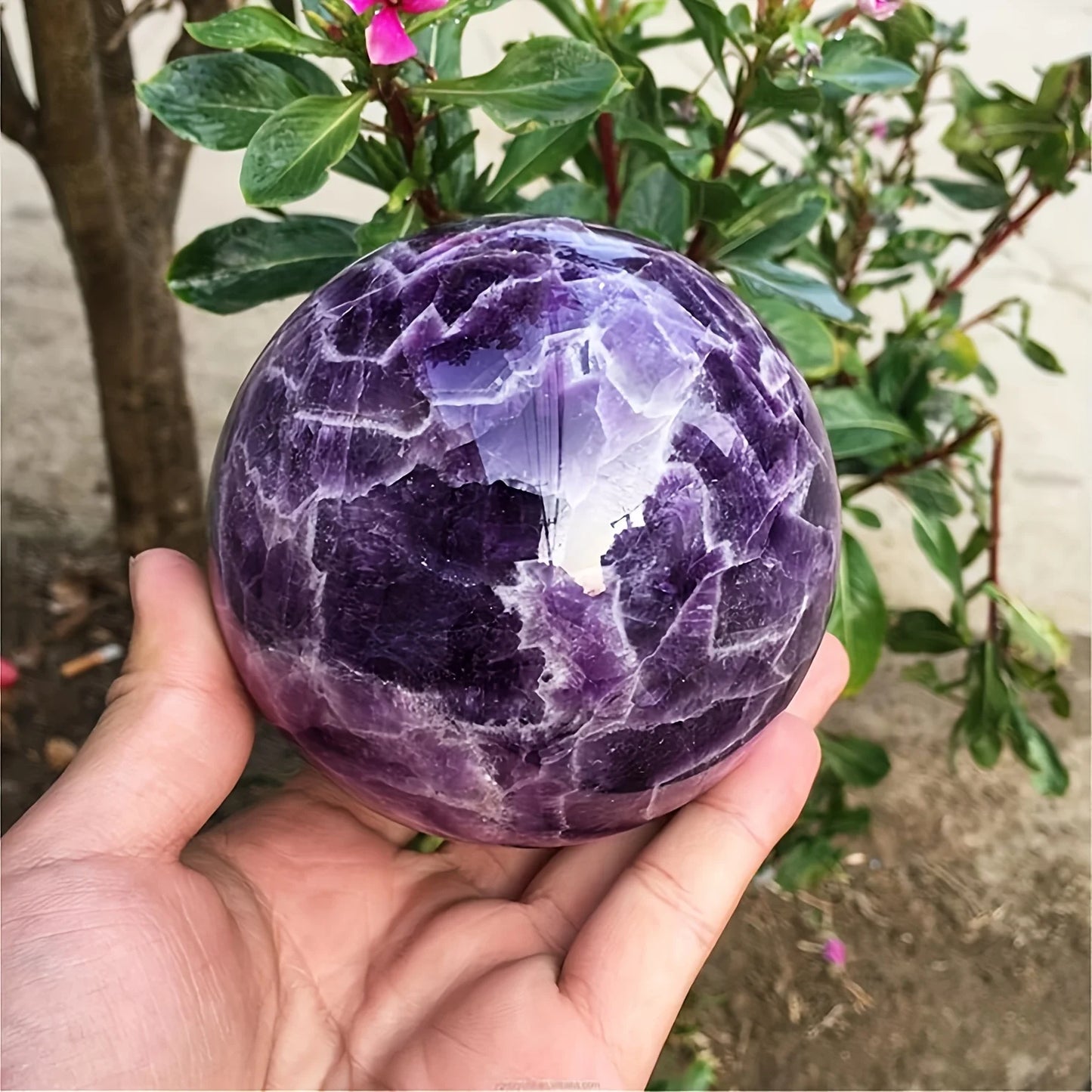 CrystalHola Amethyst Sphere Reiki Healing Home Decor