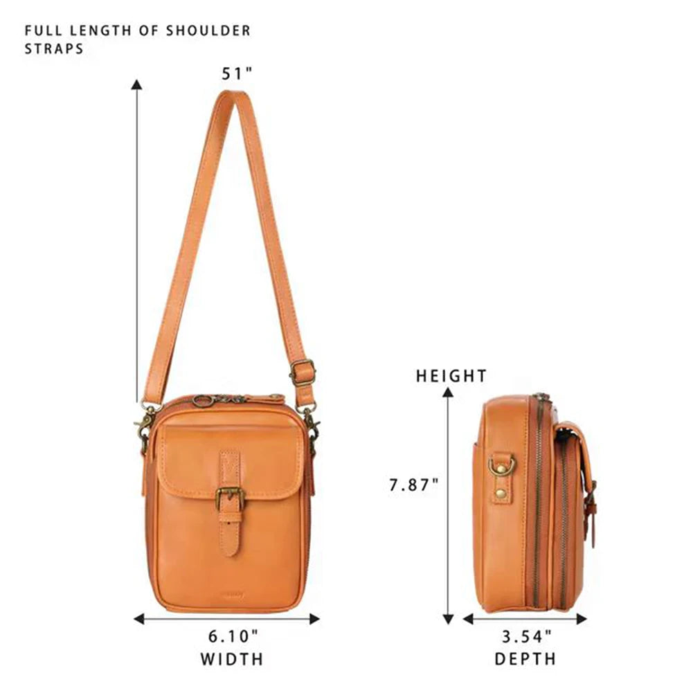 MOJOYCE Leather Crossbody Phone Bag With Adjustable Removable Strap