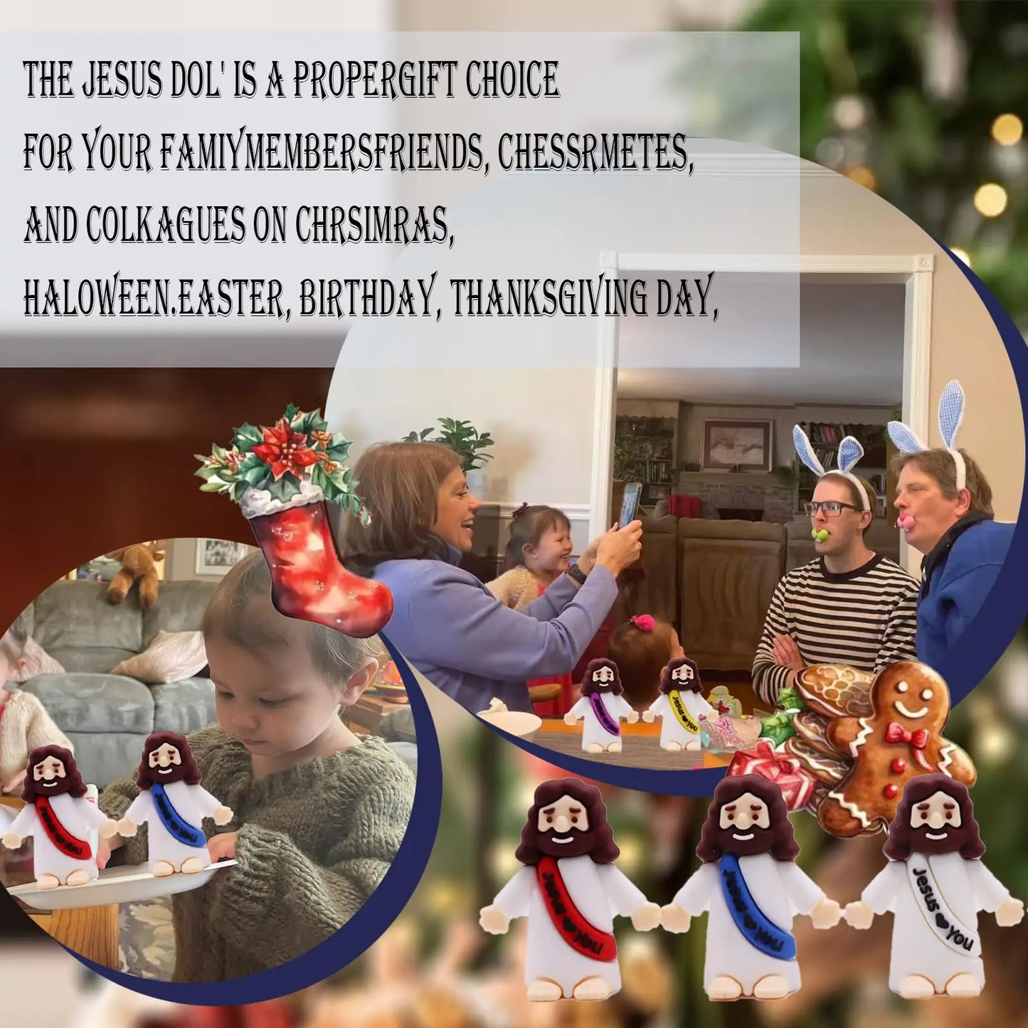 AUKYGGUSH 25Pcs Jesus Loves You Christmas With Letters Ornaments Set