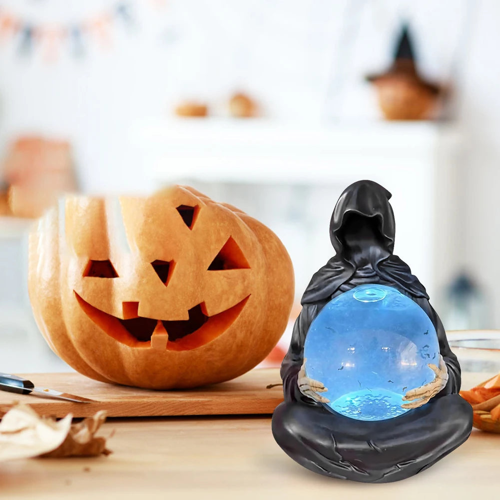 None Grim Reaper Water Globe LED Light Halloween Decor