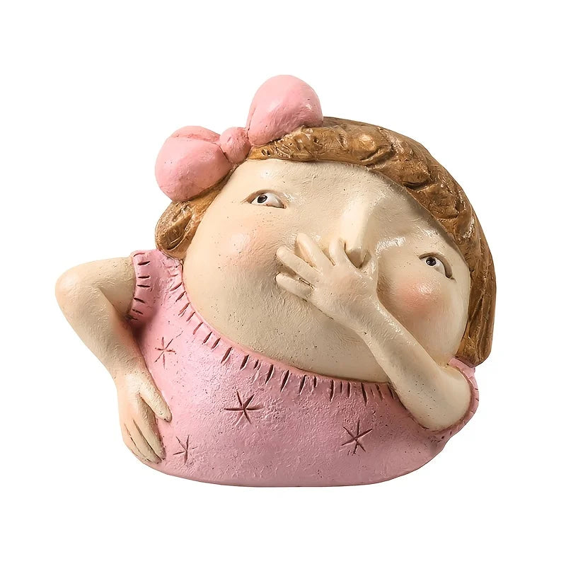 Holding Nose Sculpture Figurine Resin Kitschy Bathroom Decor